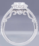 Halo Split Shank Engagement Ring 2.6ct Round Cut Diamond 14k White Gold Finish