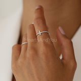 0.5ct Round Cut Moissanite Dainty Cross Engagement Ring 14k White Gold Plated