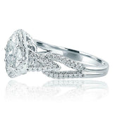 2.2ct Princess Cut Diamond Vintage Cocktail Art Deco Ring 14k White Gold Finish