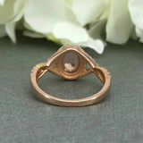 2.4ct Oval Peach Morganite Halo Infinity Engagement Ring 14k Rose Gold Finish