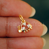 0.5ct Round Cut Moissanite Ladybug Charm Pendant 14K Yellow Gold Plated NO CHAIN