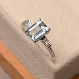 1.9ct Emerald Cut Diamond Baguette Accents Trilogy Ring 14k White Gold Finish
