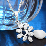 3Ct Oval Cut Diamond Half Moon Crescent Pendant 14K White Gold Finish NO CHAIN