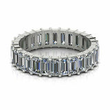 2ct Emerald Cut Diamond Eternity Stylish Wedding Ring Band 14k White Gold Finish