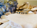 0.5ct Round Cut Simulated Sapphire Milgrain Wedding Band 14k Yellow Gold Plated