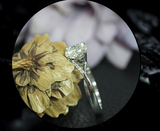 1.5ct Round Cut VVS1D Diamond Engagement Ring 18k White Gold Finish Split Shank