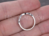 0.4ct Round Cut Moissanite Milgrain Eternity Wedding Band 14k White Gold Plated