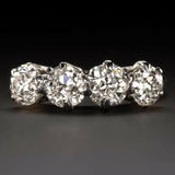 4Ct Round Cut Diamond Four Stone Women Engagement Ring 14K Dual Gold Finish