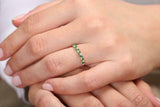1ct Marquise Cut Green Emerald Half Eternity Wedding Band 14k Yellow Gold Finish