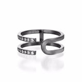 0.5ct Round Cut Diamond Engagement Ring 14k Black Gold Finish Two Row Open Clip