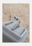 2.1ct Pear Cut Simulated Diamond Unique Anniversary Ring 14k White Gold Plated