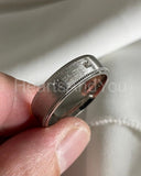 0.5ct Round Cut Moissanite Flush Eternity Wedding Band 14K White Gold Plated