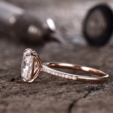 1.7ct Engagement Ring Radiant Cut Diamond Solitaire Accent 14k Rose Gold Finish