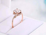 1.5ct Engagement Ring Round Cut Peach Morganite Diamond Halo 14k Rose Gold Over