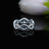 0.57ct Round Cut VVS1D Diamond Wedding Ring Band 14k White Gold Finish Infinity