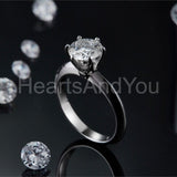 0.55ct Round Cut Moissanite Solitaire Engagement Ring 14k White Gold Plated