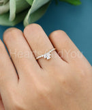 0.5ct Baguette Cut Simulated Diamond Curved Wedding Band 14k Yellow Gold Plated