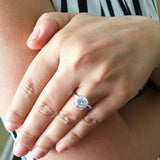 Solitaire Engagement Ring 0.6ct Round Cut VVS1D Diamond 14k White Gold Finish