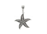 0.12ct Round Cut Moissanite Star Fish Pendant 14k White Gold Plated NO CHAIN