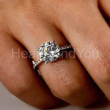 2.2ct Round Cut Moissanite Solitaire with Accents Ring 14k White Gold Plated
