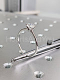 0.5ct Round Cut Moissanite Solitaire Women Engagement Ring 14k White Gold Plated