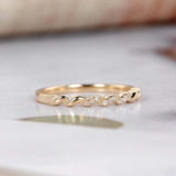 0.6ct Round Cut Diamond Wedding Band Minimalist 14k Yellow Gold Finish