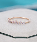 0.5ct Round Cut Simulated Purple Amethyst Minimalist Band 14k Rose Gold Plated