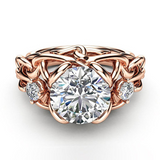 2.3ct Round Cut Diamond Engagement Ring 14k Rose Gold Finish Vintage Filigree