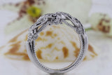 Infinity Design Wedding Ring Band 0.4ct Round Cut Diamond 14k White Gold Finish