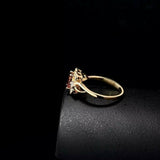 2.2ct Engagement Ring Emerald Cut Pink Ruby Split Shank 14k Yellow Gold Finish