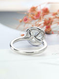Halo Solitaire Engagement Ring 1.7ct Round Cut VVS1 Diamond 14k WhiteGold Finish