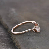 1.2ct Engagement Ring Marquise Cut Diamond Solitaire Crown 14k Rose Gold Finish