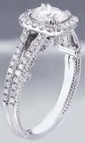 Halo Split Shank Engagement Ring 2.6ct Round Cut Diamond 14k White Gold Finish