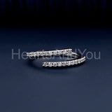 0.5ct Round Cut Moissanite Open Cuff Bypass Wedding Band 14k White Gold Plated