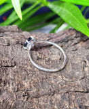0.3ct Round Cut Simulated Blue Sapphire Solitaire Ring 14k White Gold Plated