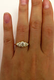 3Ct Round Cut Diamond Edwardian Vintage Engagement Ring 14K Yellow Gold Finish