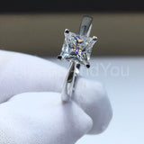 0.5ct Princess Simulated Diamond Solitaire Engagement Ring 14k White Gold Plated