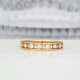 1.5ct Round Cut Diamond Wedding Band Single Prong Stackable 14k Yellow Gold Over