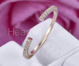 0.4ct Round Cut Moissanite Open Stackable Women Wedding Band 14K RoseGold Plated