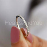 0.5ct Round Cut Moissanite Anniversary Women Wedding Band 14k White Gold Plated