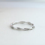 0.15ct Round Cut Moissanite Infinity Twisted Wedding Band 14k White Gold Plated