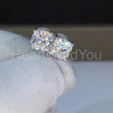 2ct Cushion Cut Simulated Diamond Solitaire Stud Earrings 14k White Gold Plated