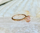 1ct Oval Cut Simulated Morganite Solitaire Engagement Ring 14k YellowGold Plated