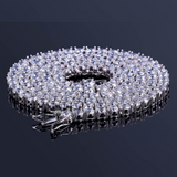 34Ct Round Cut VVS1/D Diamond Tennis Necklace Solid 14K White Gold Over