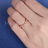 0.45ct Round Cut Moissanite Curved Women Wedding Band 14k White Gold Plated