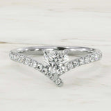 1.7ct Heart Cut Diamond Engagement Ring Accents Solitaire 14k White Gold Finish