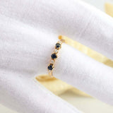 0.3ct Round Cut Blue Sapphire Wedding Band Ring Anniversary 14k Yellow Gold Over