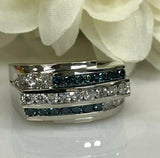 2.5ct Round Cut VVS1 Diamond Fancy Unisex Engagement Ring 14k White Gold Finish