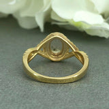 2ct Oval Cut Peach Morganite Halo Infinity Engagement Ring 14k Yellow Gold Over