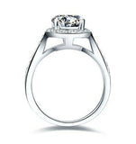 1.3ct Round Cut Diamond Engagement Ring 14k White Gold Finish Halo Solitaire